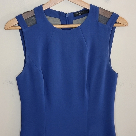 Rag & Bone | Ruby Fit & Flare Dress with Black Mesh Back Size 2 - Picture 2 of 5